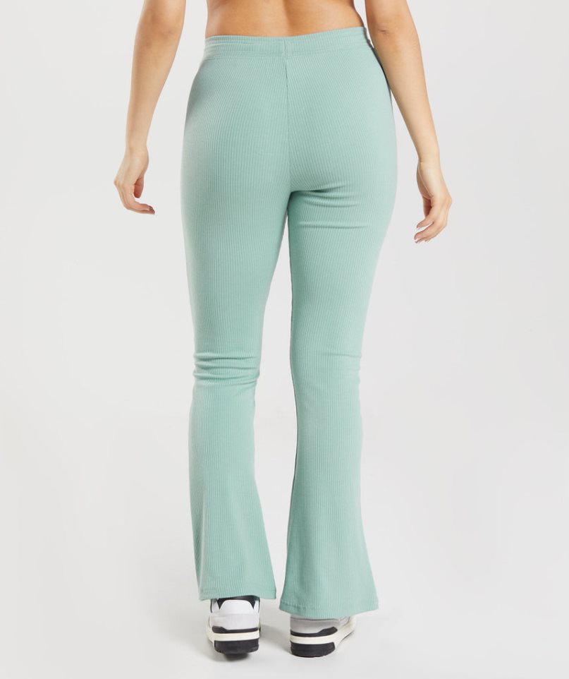 Women's Gymshark Pause Flared Leggings Light Green | NZ 1NJKSH